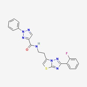 N-(2-(2-(2-fluorophenyl)thiazolo[3,2-b][1,2,4]triazol-6-yl)ethyl)-2-phenyl-2H-1,2,3-triazole-4-carboxamide