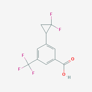 molecular formula C11H7F5O2 B2931676 3-(2,2-二氟环丙基)-5-(三氟甲基)苯甲酸 CAS No. 2377032-45-4