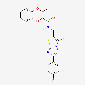 N-((6-(4-fluorophenyl)-3-methylimidazo[2,1-b]thiazol-2-yl)methyl)-3-methyl-2,3-dihydrobenzo[b][1,4]dioxine-2-carboxamide