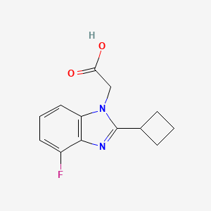 molecular formula C13H13FN2O2 B2931683 2-(2-Cyclobutyl-4-fluoro-1H-1,3-benzodiazol-1-yl)acetic acid CAS No. 1779125-63-1