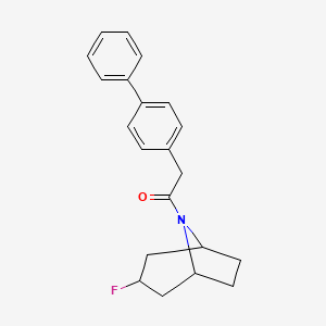 molecular formula C21H22FNO B2931689 1-(3-Fluoro-8-azabicyclo[3.2.1]octan-8-yl)-2-(4-phenylphenyl)ethanone CAS No. 2320535-01-9