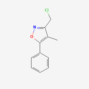 molecular formula C11H10ClNO B2931695 3-(Chloromethyl)-4-methyl-5-phenyl-1,2-oxazole CAS No. 1510620-70-8