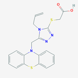 molecular formula C20H18N4O2S2 B293170 {[4-allyl-5-(10H-phenothiazin-10-ylmethyl)-4H-1,2,4-triazol-3-yl]sulfanyl}acetic acid 