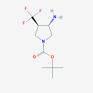 molecular formula C10H17F3N2O2 B2931700 Tert-butyl trans-3-amino-4-(trifluoromethyl)pyrrolidine-1-carboxylate CAS No. 1609348-48-2
