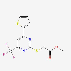Methyl 2-((4-(thiophen-2-yl)-6-(trifluoromethyl)pyrimidin-2-yl)thio)acetate