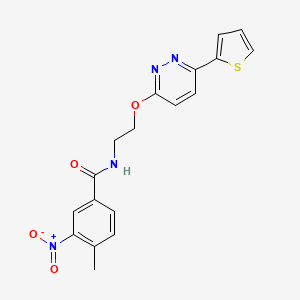 4-methyl-3-nitro-N-(2-((6-(thiophen-2-yl)pyridazin-3-yl)oxy)ethyl)benzamide