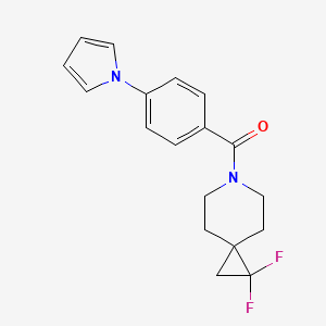 molecular formula C18H18F2N2O B2931709 (4-(1H-吡咯-1-基)苯基)(1,1-二氟-6-氮杂螺[2.5]辛烷-6-基)甲酮 CAS No. 2191266-53-0