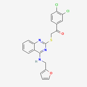 1-(3,4-Dichlorophenyl)-2-[4-(furan-2-ylmethylamino)quinazolin-2-yl]sulfanylethanone