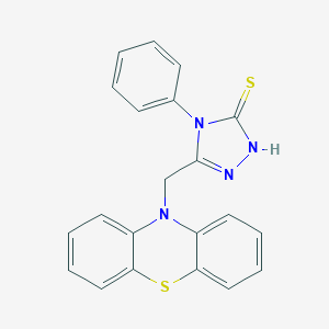 molecular formula C21H16N4S2 B293172 5-(10H-phenothiazin-10-ylmethyl)-4-phenyl-2,4-dihydro-3H-1,2,4-triazole-3-thione 