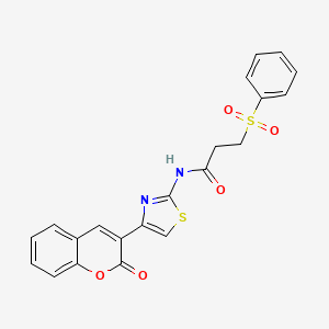 N-(4-(2-oxo-2H-chromen-3-yl)thiazol-2-yl)-3-(phenylsulfonyl)propanamide