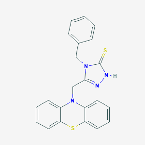 molecular formula C22H18N4S2 B293173 4-benzyl-5-(10H-phenothiazin-10-ylmethyl)-2,4-dihydro-3H-1,2,4-triazole-3-thione 