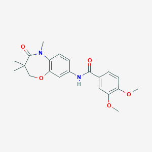 molecular formula C21H24N2O5 B2931733 3,4-dimethoxy-N-(3,3,5-trimethyl-4-oxo-2,3,4,5-tetrahydrobenzo[b][1,4]oxazepin-8-yl)benzamide CAS No. 921561-11-7