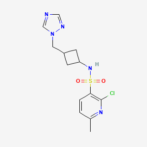 2-Chloro-6-methyl-N-[3-(1,2,4-triazol-1-ylmethyl)cyclobutyl]pyridine-3-sulfonamide
