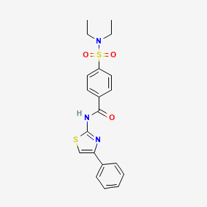 molecular formula C20H21N3O3S2 B2931738 4-(二乙基磺酰胺基)-N-(4-苯基-1,3-噻唑-2-基)苯甲酰胺 CAS No. 313550-16-2