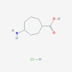 molecular formula C8H16ClNO2 B2931746 4-Aminocycloheptane-1-carboxylic acid;hydrochloride CAS No. 2260931-71-1