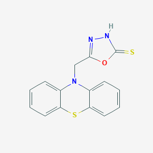 molecular formula C15H11N3OS2 B293175 5-(10H-phenothiazin-10-ylmethyl)-1,3,4-oxadiazole-2(3H)-thione 
