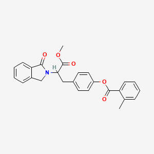 molecular formula C26H23NO5 B2931756 4-[3-methoxy-3-oxo-2-(1-oxo-1,3-dihydro-2H-isoindol-2-yl)propyl]phenyl 2-methylbenzenecarboxylate CAS No. 477889-63-7