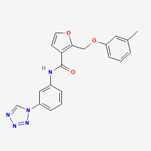 2-[(3-methylphenoxy)methyl]-N-[3-(1H-tetrazol-1-yl)phenyl]furan-3-carboxamide