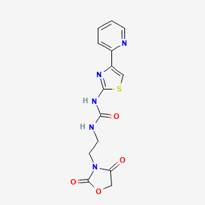 molecular formula C14H13N5O4S B2931765 1-(2-(2,4-Dioxooxazolidin-3-yl)ethyl)-3-(4-(pyridin-2-yl)thiazol-2-yl)urea CAS No. 2034611-47-5