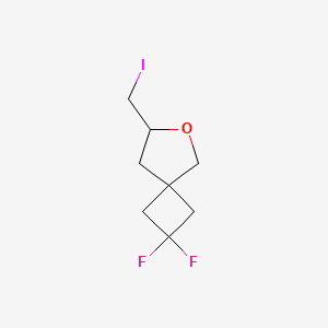 molecular formula C8H11F2IO B2931767 2,2-二氟-7-(碘甲基)-6-氧代螺[3.4]辛烷 CAS No. 2418674-87-8