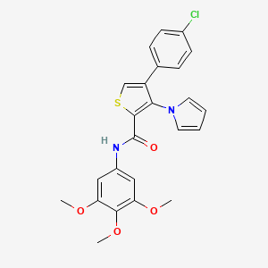 molecular formula C24H21ClN2O4S B2931774 4-(4-chlorophenyl)-3-(1H-pyrrol-1-yl)-N-(3,4,5-trimethoxyphenyl)thiophene-2-carboxamide CAS No. 1207014-49-0