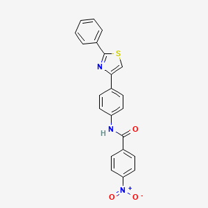 4-nitro-N-[4-(2-phenyl-1,3-thiazol-4-yl)phenyl]benzamide