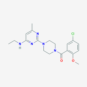 molecular formula C19H24ClN5O2 B2931803 2-[4-(5-chloro-2-methoxybenzoyl)piperazin-1-yl]-N-ethyl-6-methylpyrimidin-4-amine CAS No. 923174-78-1