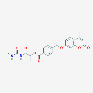 1-[(methylcarbamoyl)amino]-1-oxopropan-2-yl 4-{[(4-methyl-2-oxo-2H-chromen-7-yl)oxy]methyl}benzoate