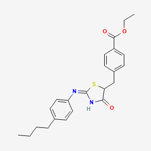 (E)-ethyl 4-((2-((4-butylphenyl)imino)-4-oxothiazolidin-5-yl)methyl)benzoate