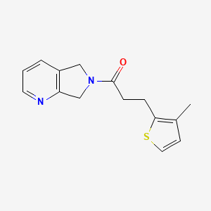 molecular formula C15H16N2OS B2931811 3-(3-methylthiophen-2-yl)-1-(5H-pyrrolo[3,4-b]pyridin-6(7H)-yl)propan-1-one CAS No. 2320506-71-4