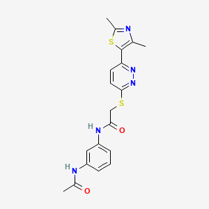 N-(3-acetamidophenyl)-2-((6-(2,4-dimethylthiazol-5-yl)pyridazin-3-yl)thio)acetamide