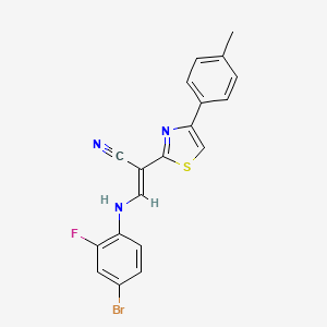 (2E)-3-[(4-bromo-2-fluorophenyl)amino]-2-[4-(4-methylphenyl)-1,3-thiazol-2-yl]prop-2-enenitrile