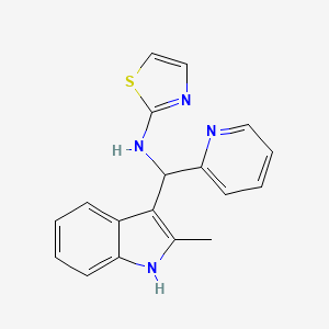 N-[(2-methyl-1H-indol-3-yl)(pyridin-2-yl)methyl]-1,3-thiazol-2-amine