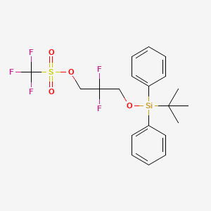 molecular formula C20H23F5O4SSi B2931826 3-((Tert-butyldiphenylsilyl)oxy)-2,2-difluoropropyl trifluoromethanesulfonate CAS No. 160052-43-7