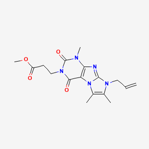 molecular formula C17H21N5O4 B2931834 Methyl 3-(4,7,8-trimethyl-1,3-dioxo-6-prop-2-enylpurino[7,8-a]imidazol-2-yl)propanoate CAS No. 878720-71-9