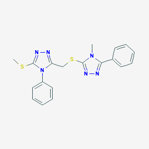 molecular formula C19H18N6S2 B293184 3-{[(4-methyl-5-phenyl-4H-1,2,4-triazol-3-yl)sulfanyl]methyl}-5-(methylsulfanyl)-4-phenyl-4H-1,2,4-triazole 