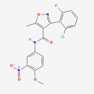 3-(2-chloro-6-fluorophenyl)-N-(4-methoxy-3-nitrophenyl)-5-methyl-1,2-oxazole-4-carboxamide