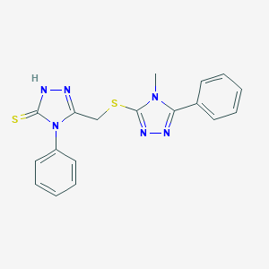 molecular formula C18H16N6S2 B293185 5-{[(4-methyl-5-phenyl-4H-1,2,4-triazol-3-yl)sulfanyl]methyl}-4-phenyl-2,4-dihydro-3H-1,2,4-triazole-3-thione 