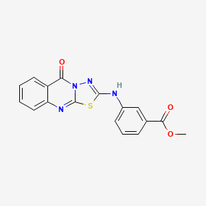 molecular formula C17H12N4O3S B2931851 3-[(5-氧代-[1,3,4]噻二唑并[2,3-b]喹唑啉-2-基)氨基]苯甲酸甲酯 CAS No. 895648-09-6