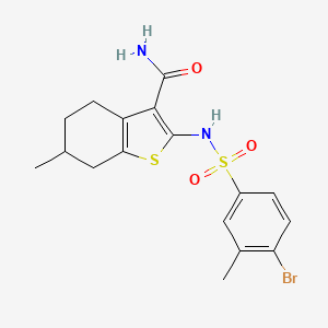 molecular formula C17H19BrN2O3S2 B2931857 2-(4-溴-3-甲基苯磺酰胺)-6-甲基-4,5,6,7-四氢-1-苯并噻吩-3-甲酰胺 CAS No. 790284-91-2