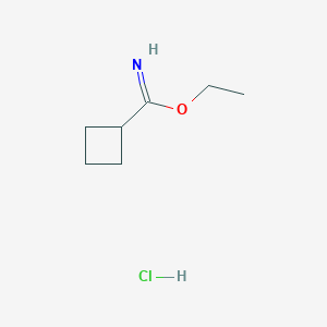 molecular formula C7H14ClNO B2931858 Ethyl cyclobutanecarbimidate hydrochloride CAS No. 854451-65-3
