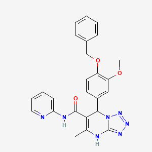 molecular formula C25H23N7O3 B2931863 7-(4-(benzyloxy)-3-methoxyphenyl)-5-methyl-N-(pyridin-2-yl)-4,7-dihydrotetrazolo[1,5-a]pyrimidine-6-carboxamide CAS No. 361481-53-0