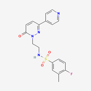 4-fluoro-3-methyl-N-(2-(6-oxo-3-(pyridin-4-yl)pyridazin-1(6H)-yl)ethyl)benzenesulfonamide