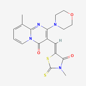 (Z)-3-methyl-5-((9-methyl-2-morpholino-4-oxo-4H-pyrido[1,2-a]pyrimidin-3-yl)methylene)-2-thioxothiazolidin-4-one