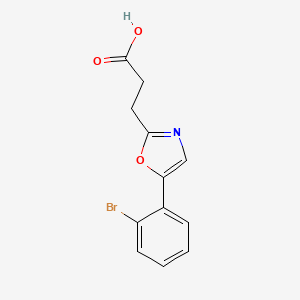 molecular formula C12H10BrNO3 B2931887 3-[5-(2-Bromophenyl)-1,3-oxazol-2-yl]propanoic acid CAS No. 1016534-16-9
