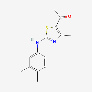 molecular formula C14H16N2OS B2931891 5-Acetyl-2-[(3,4-dimethylphenyl)amino]-4-methyl-1,3-thiazole CAS No. 883265-06-3