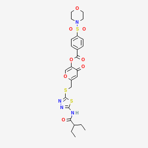 6-(((5-(2-ethylbutanamido)-1,3,4-thiadiazol-2-yl)thio)methyl)-4-oxo-4H-pyran-3-yl 4-(morpholinosulfonyl)benzoate