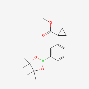 molecular formula C18H25BO4 B2931903 1-(3-(4,4,5,5-四甲基-1,3,2-二氧杂硼烷-2-基)苯基)环丙烷-1-甲酸乙酯 CAS No. 1521255-61-7