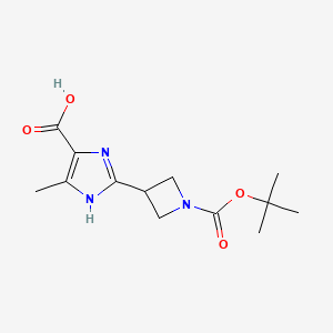 molecular formula C13H19N3O4 B2931917 5-甲基-2-[1-[(2-甲基丙-2-基)氧羰基]氮杂环丁-3-基]-1H-咪唑-4-羧酸 CAS No. 2470435-49-3