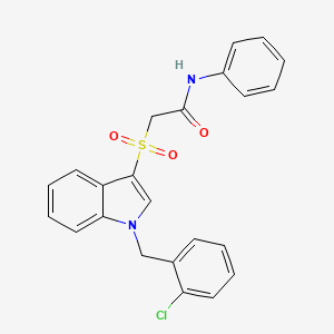 molecular formula C23H19ClN2O3S B2931918 2-((1-(2-chlorobenzyl)-1H-indol-3-yl)sulfonyl)-N-phenylacetamide CAS No. 686744-23-0